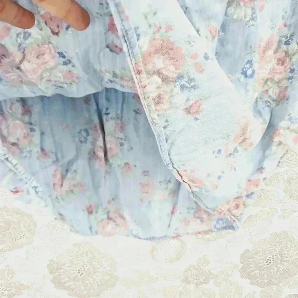 Philosophy Ruffle Floral Printed Mini Dress L Unlined - Picture 5 of 7